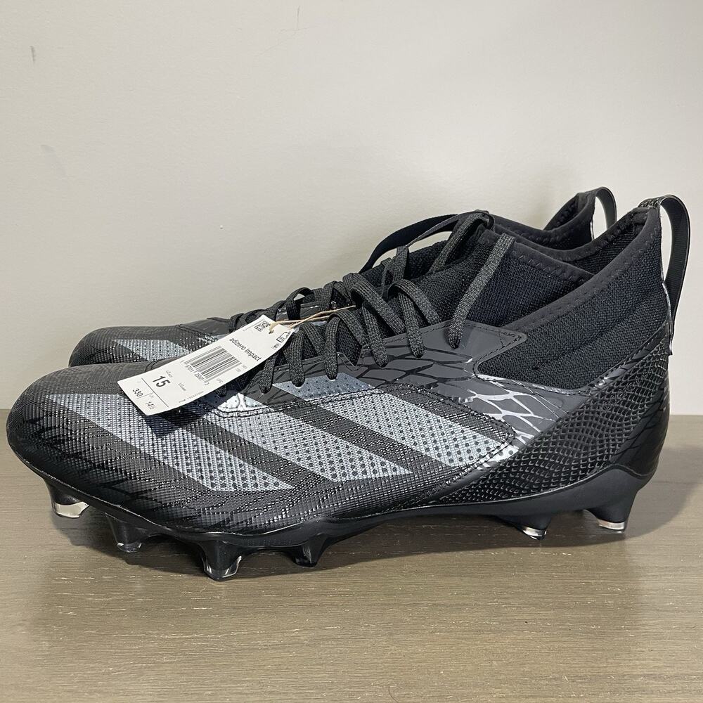 Adidas Mens Size 15 Football Cleats NEW Adizero Mid Black IH0855 Exotic Speed